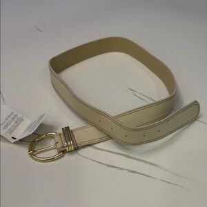 Zara Cream Belt with Gold Buckle